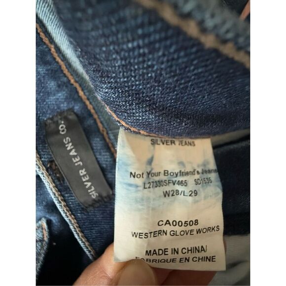 Silver Jeans Not Your Boyfriend Jeans In Dark Indigo - Picture 3 of 8